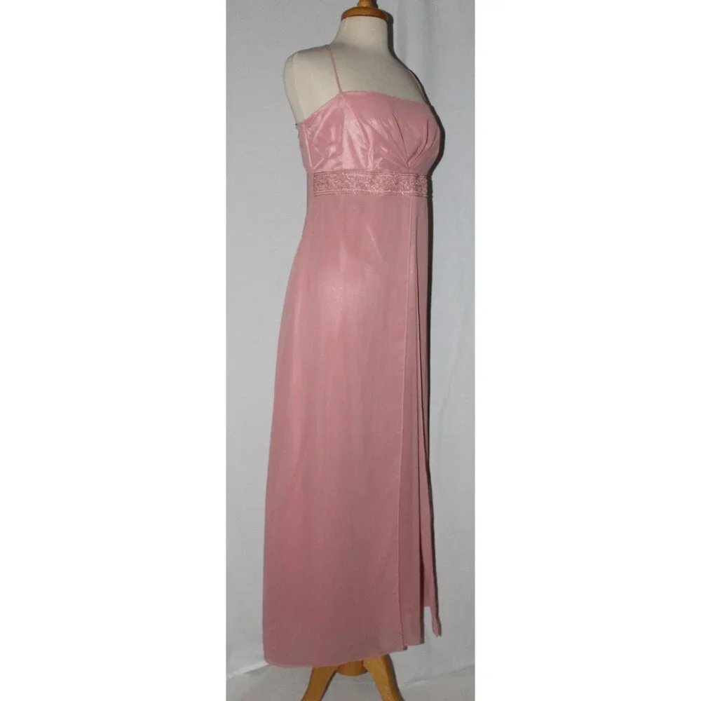 Cindy #1015 Chiffon Empire Waist Bridesmaid Dress-Size XL-Dusty Rose-NEW W/Tags - Picture 4 of 5